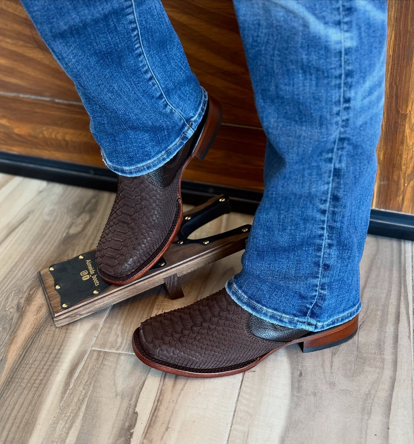 New Italian Colorblocked Python Boots