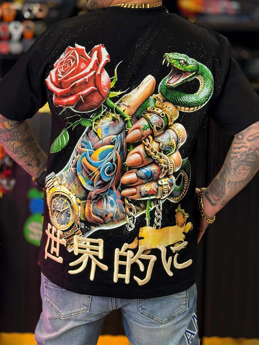 Men's Digital Printed Short Sleeve Shinny T-shirt