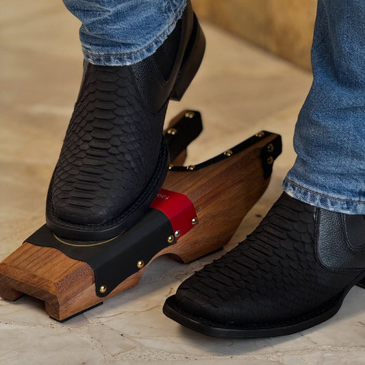 New Italian Colorblocked Python Boots