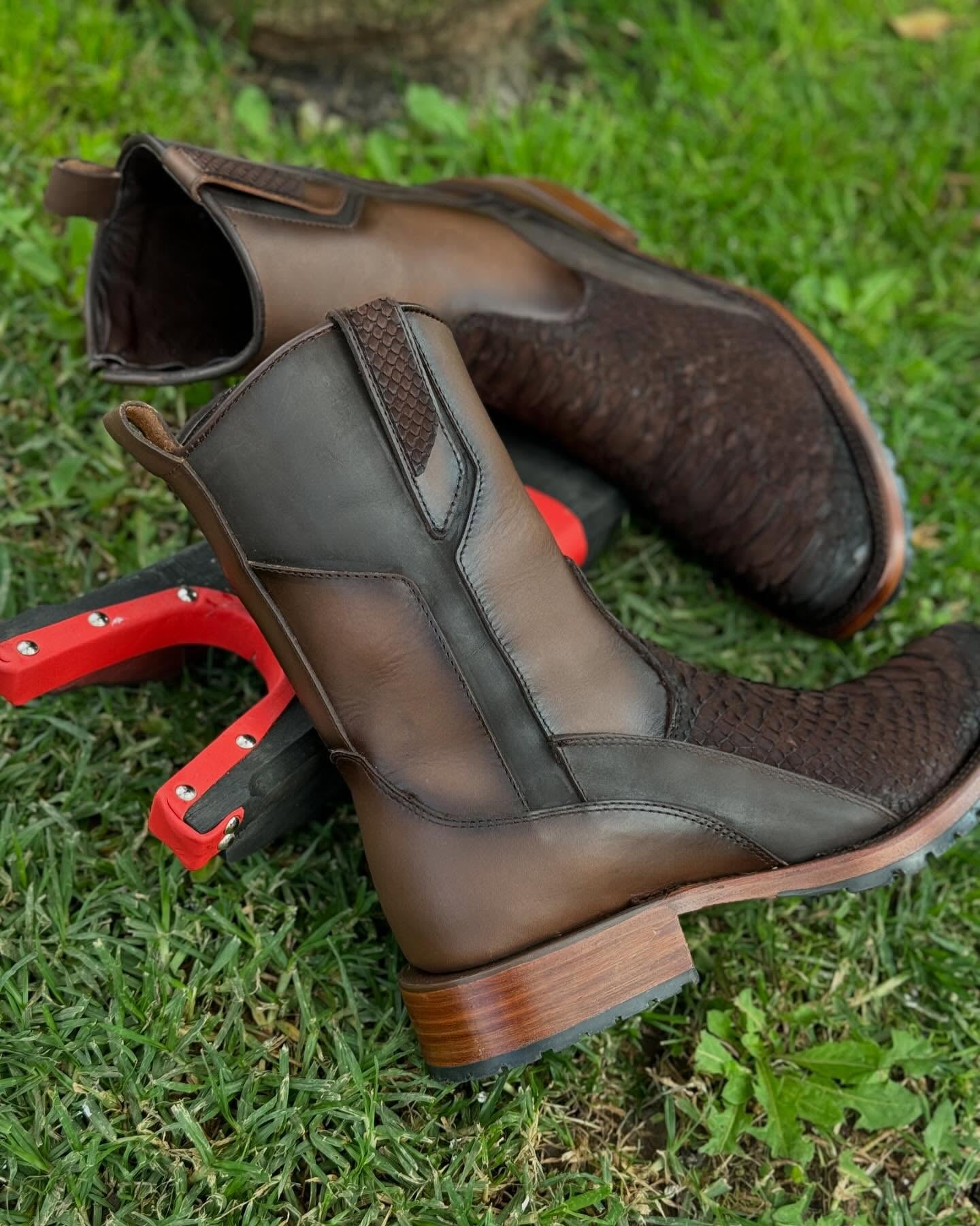 Vintage Handmade Python Boots
