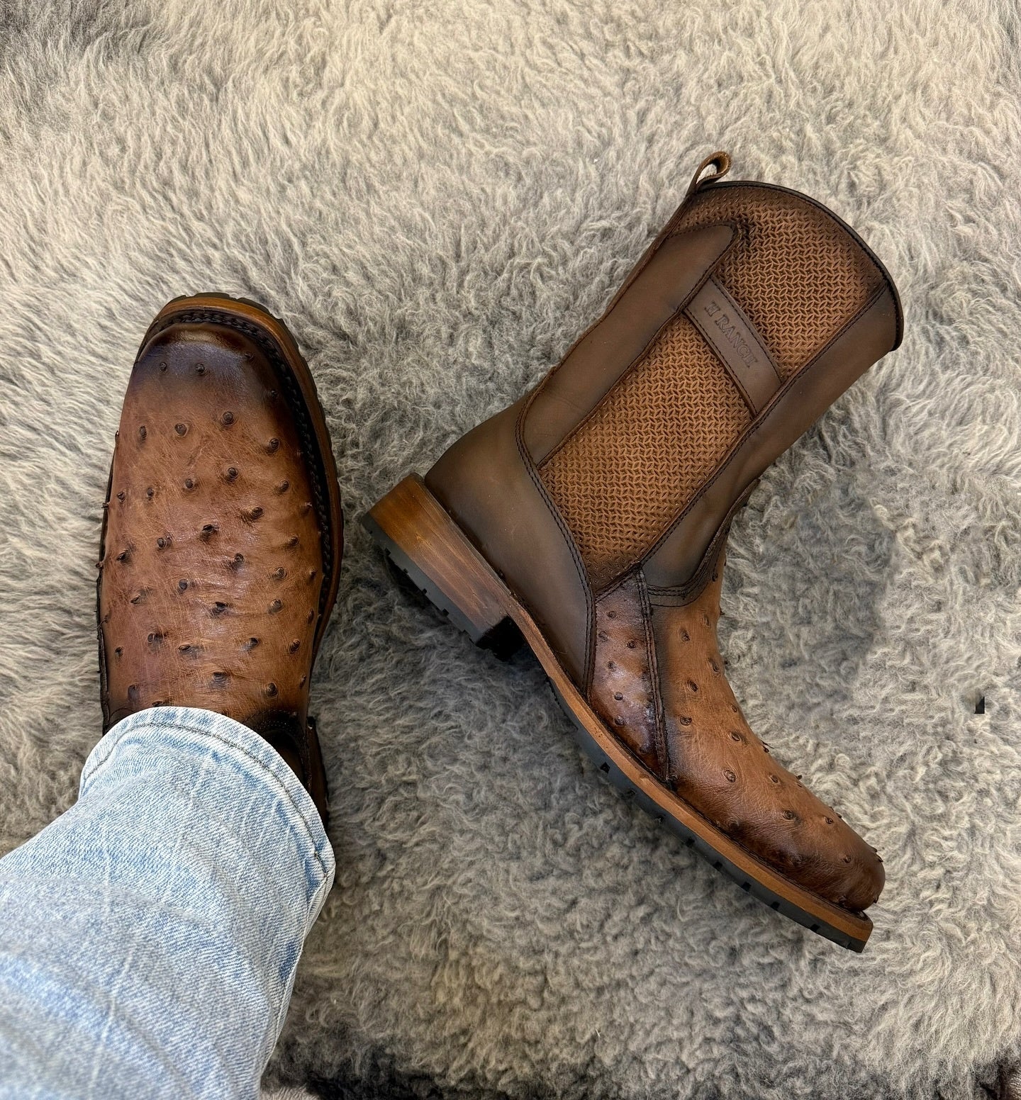 Alaska Ostrich Skin Cowboy Boots