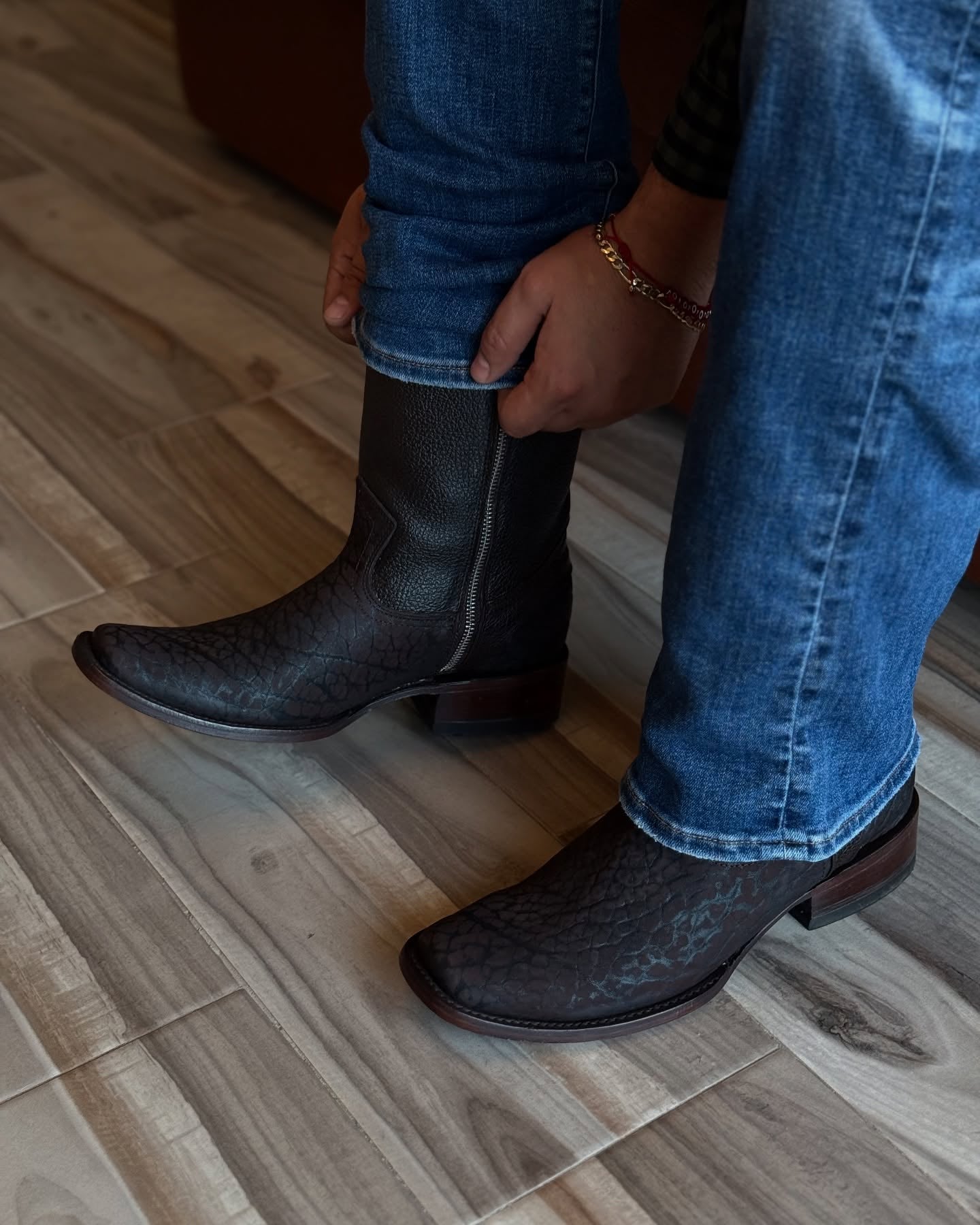 Italian Vintage Carved Cowboy Boots