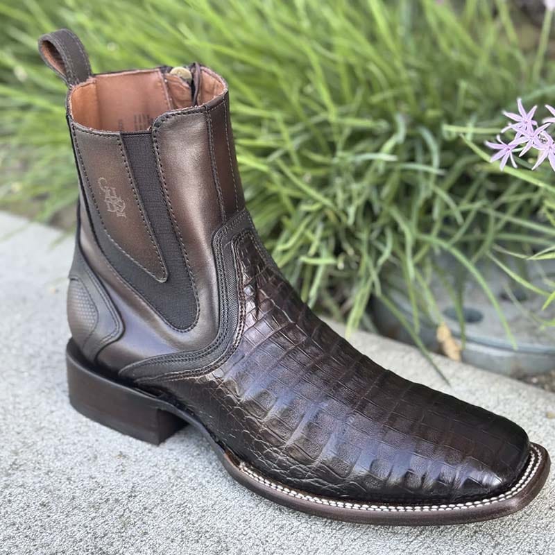 Handmade Crocodile Leather Vintage Boots