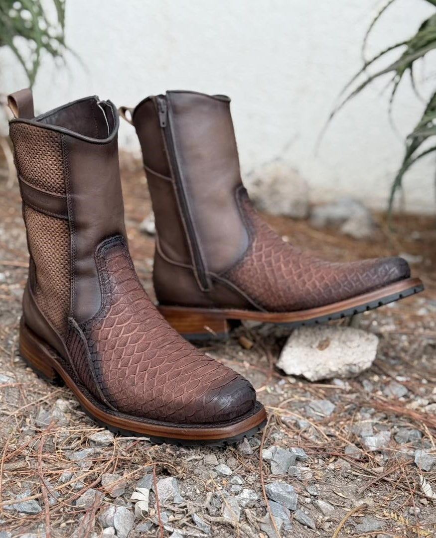 Vintage Handmade Python Boots