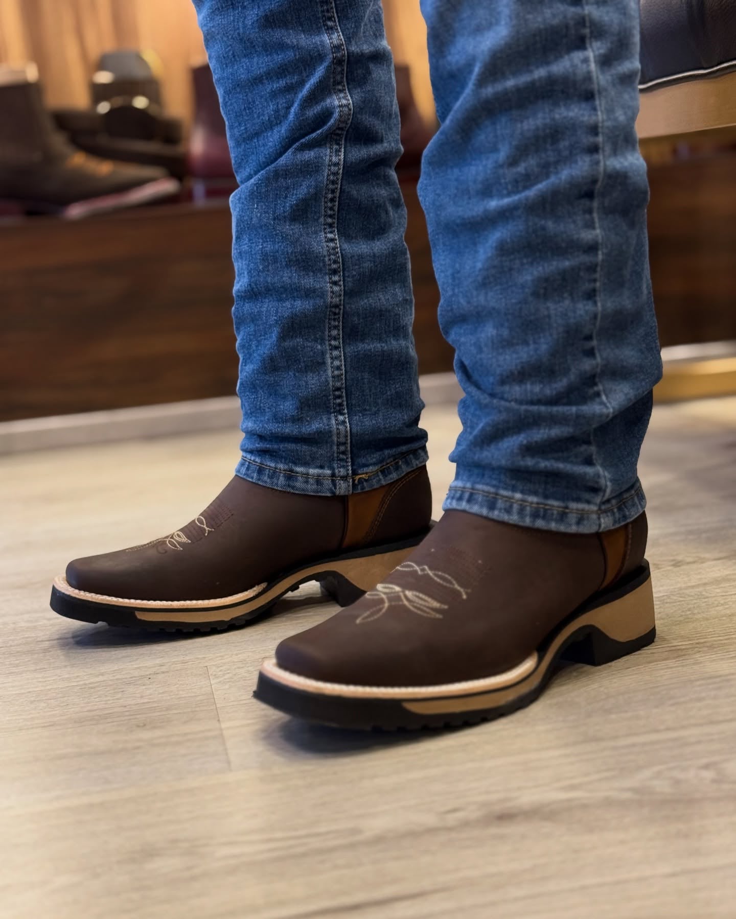 Square Toe Sculpted Cowboy Boots
