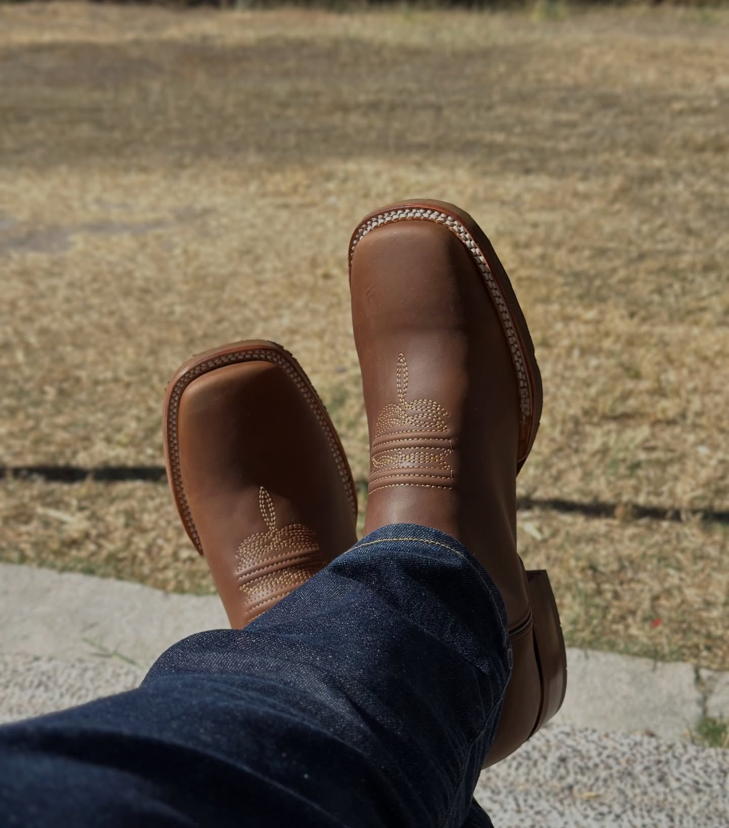 Totem Hand Embroidered Square Toe Boots