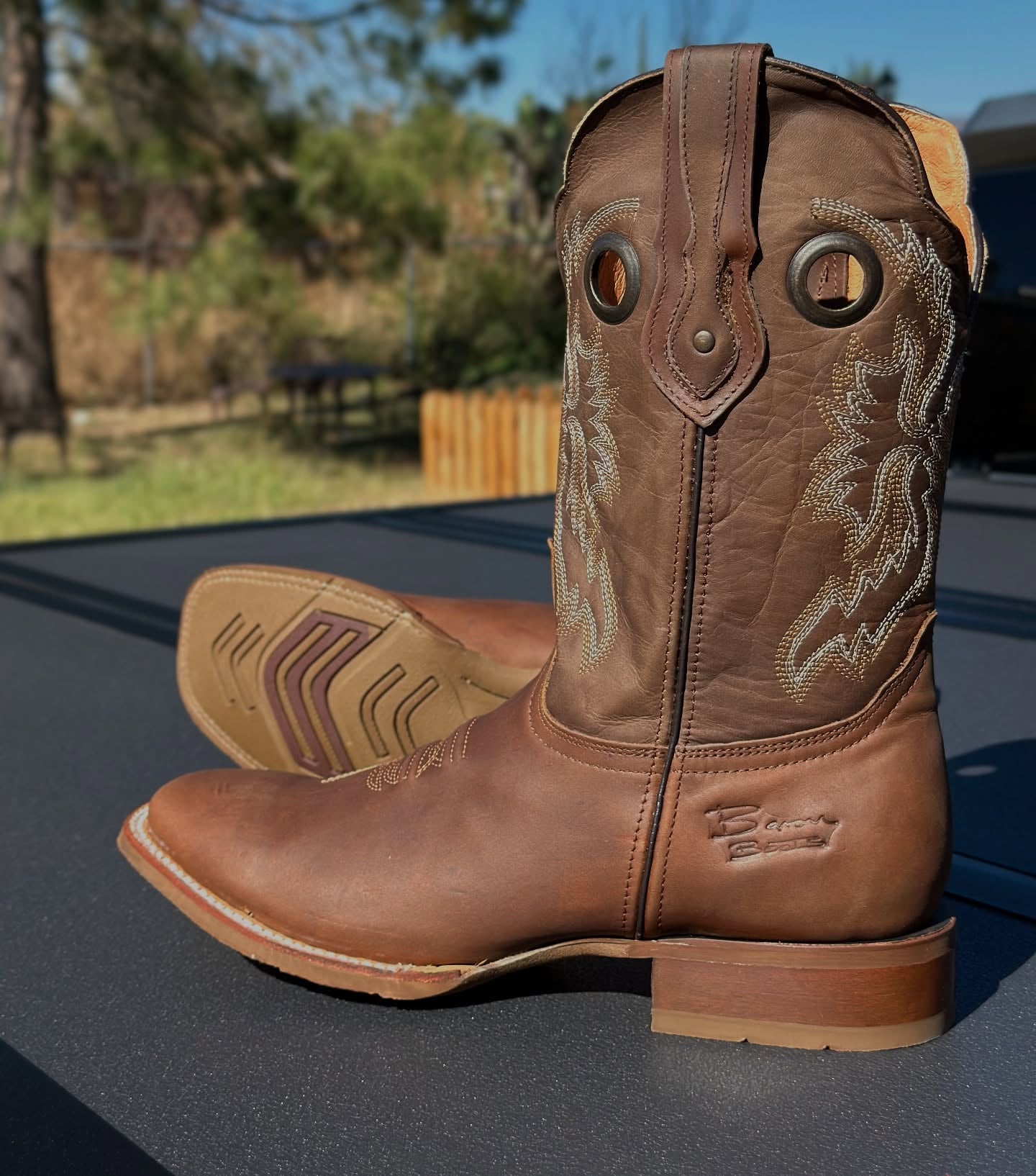Totem Hand Embroidered Square Toe Boots