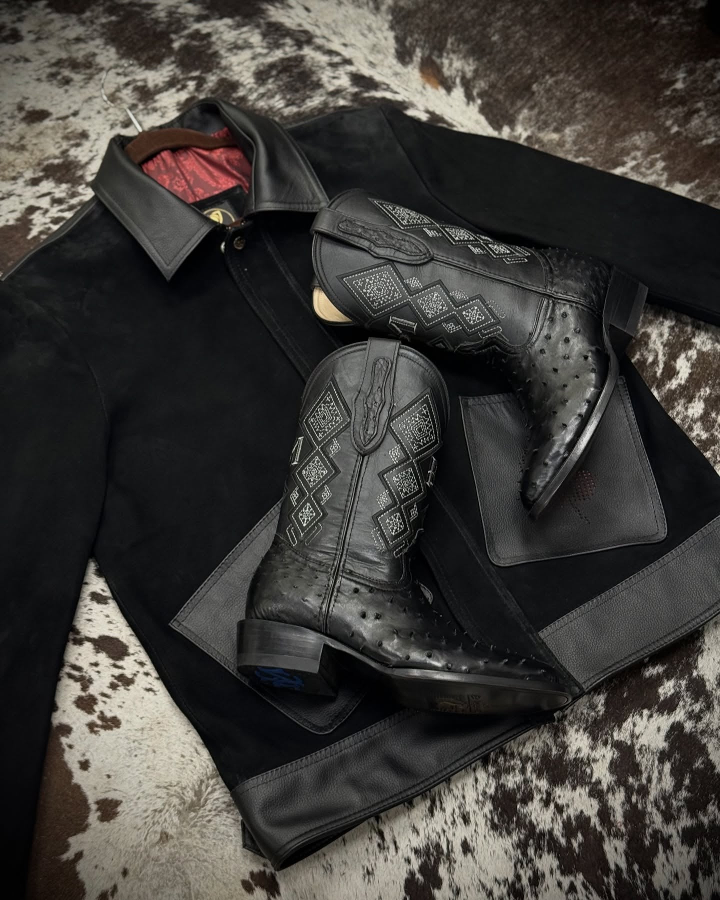 Western Handmade Ostrich Leather