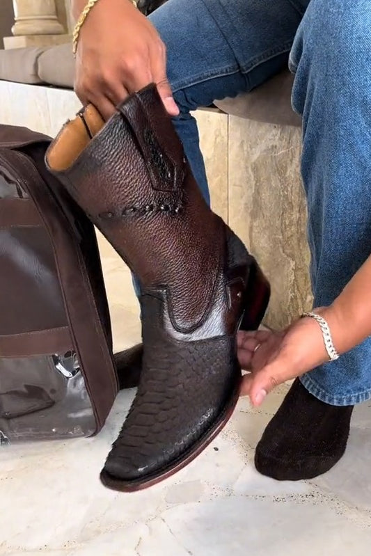 Handcrafted Bullfighting Python Boots
