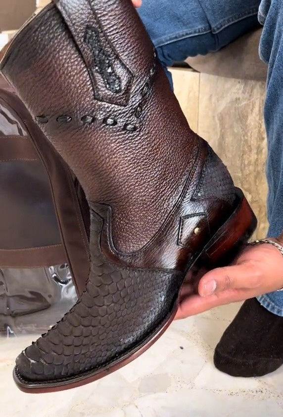 Handcrafted Bullfighting Python Boots
