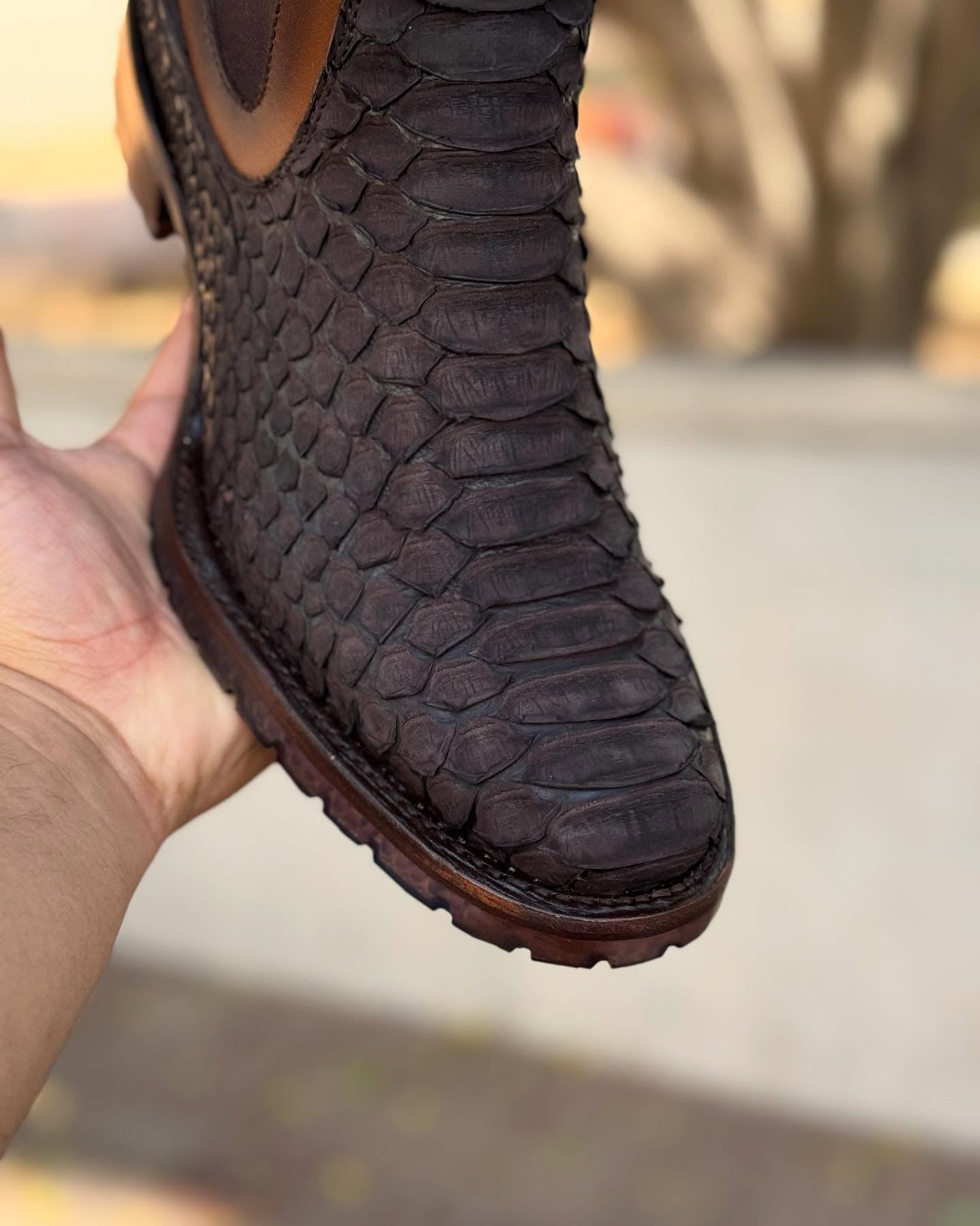 Vintage Handmade Python Knight Boots