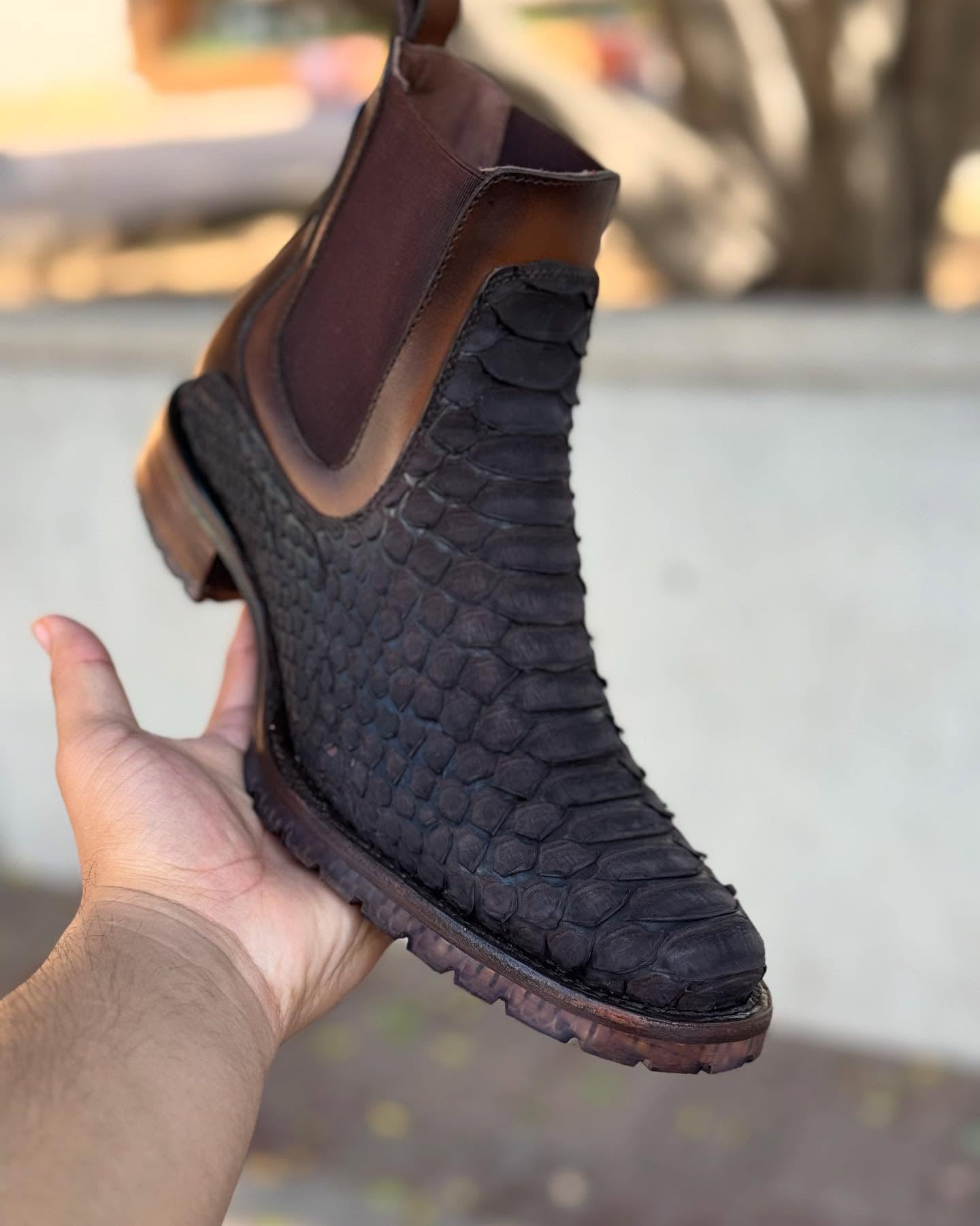 Vintage Handmade Python Knight Boots
