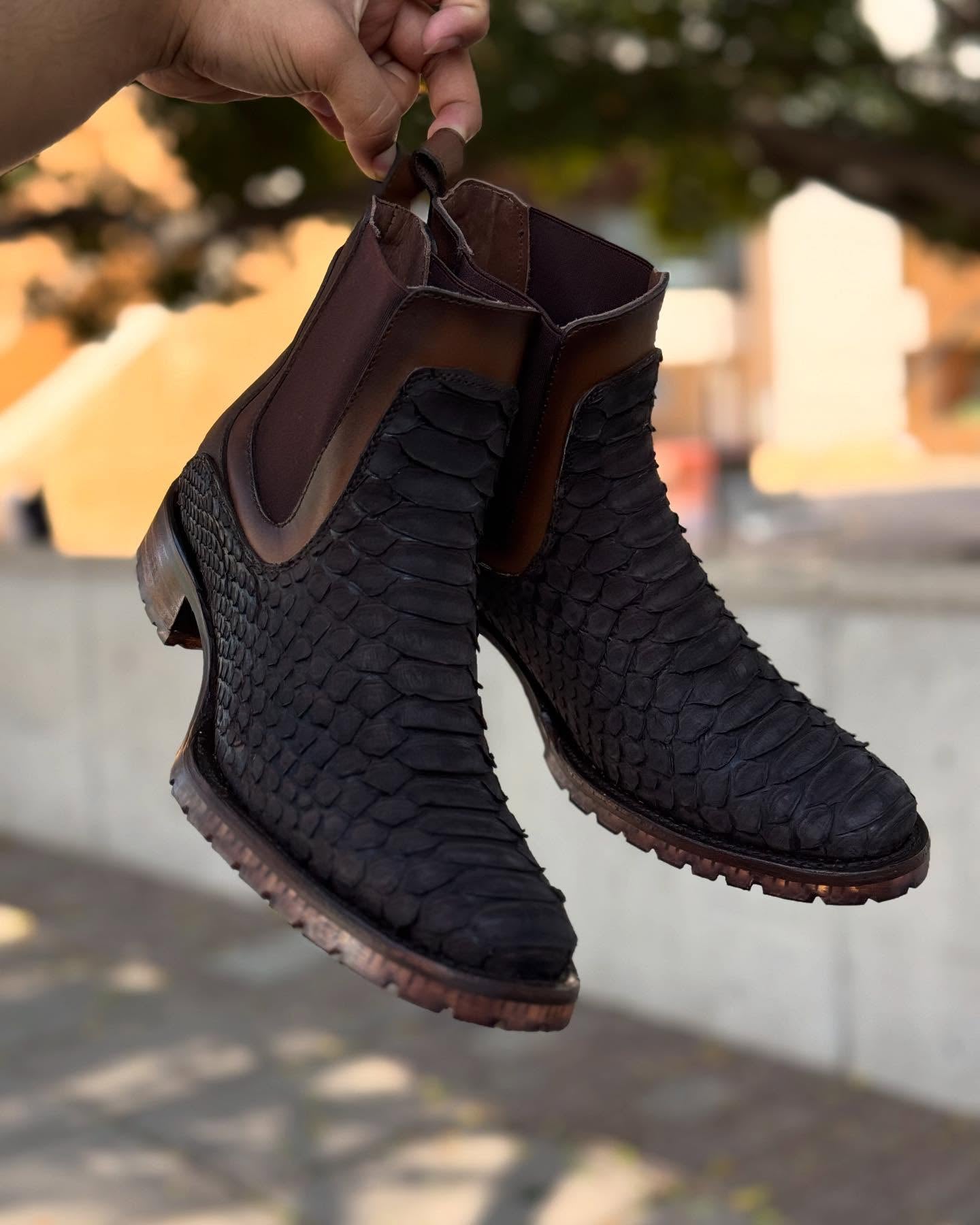 Vintage Handmade Python Knight Boots