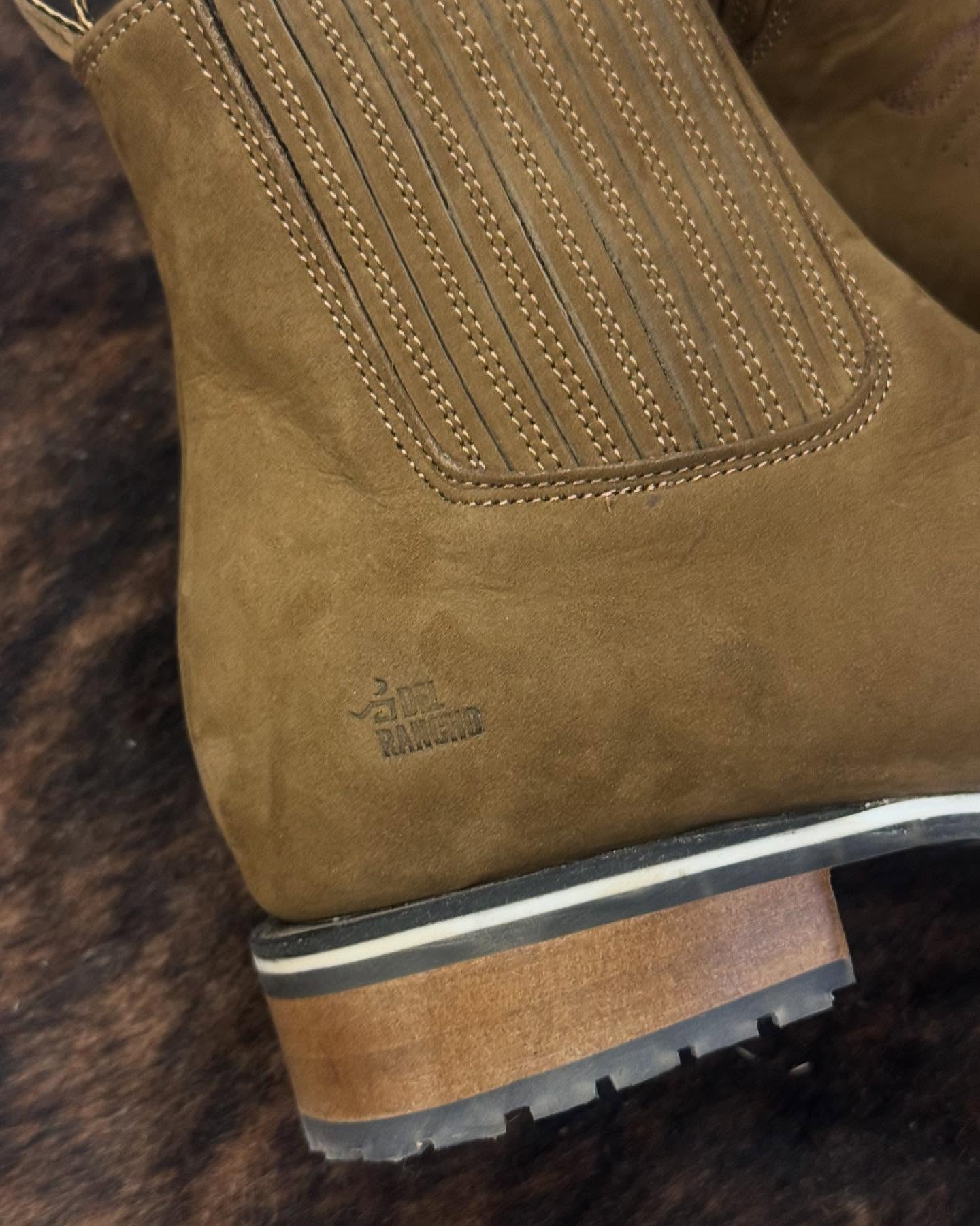 Men's Leather Square Toe Boots