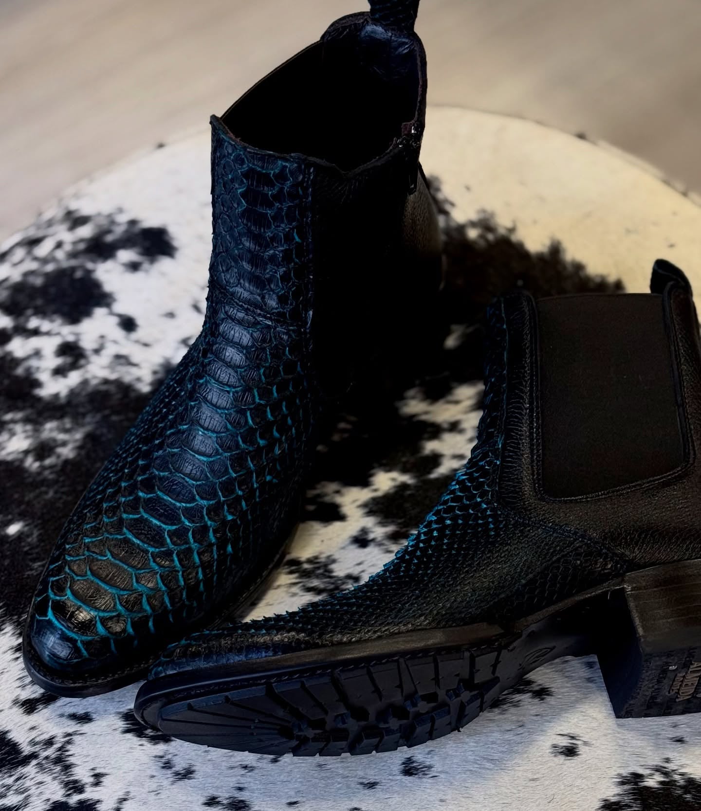 Handmade Printed Python Cowboy Boots