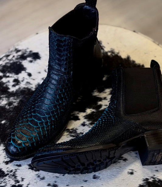 Handmade Printed Python Cowboy Boots