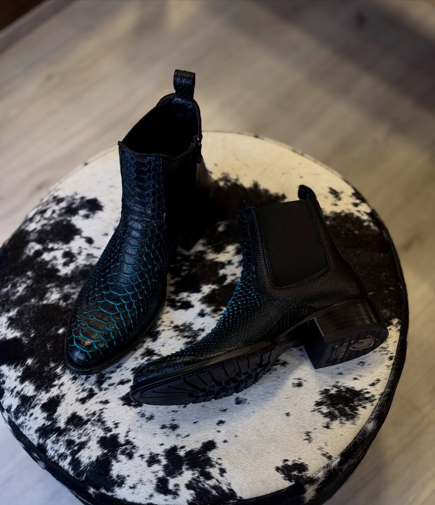 Handmade Printed Python Cowboy Boots