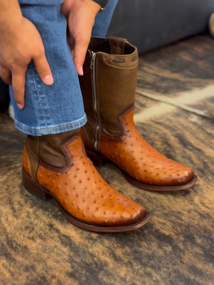 Alaska Ostrich Skin Cowboy Boots