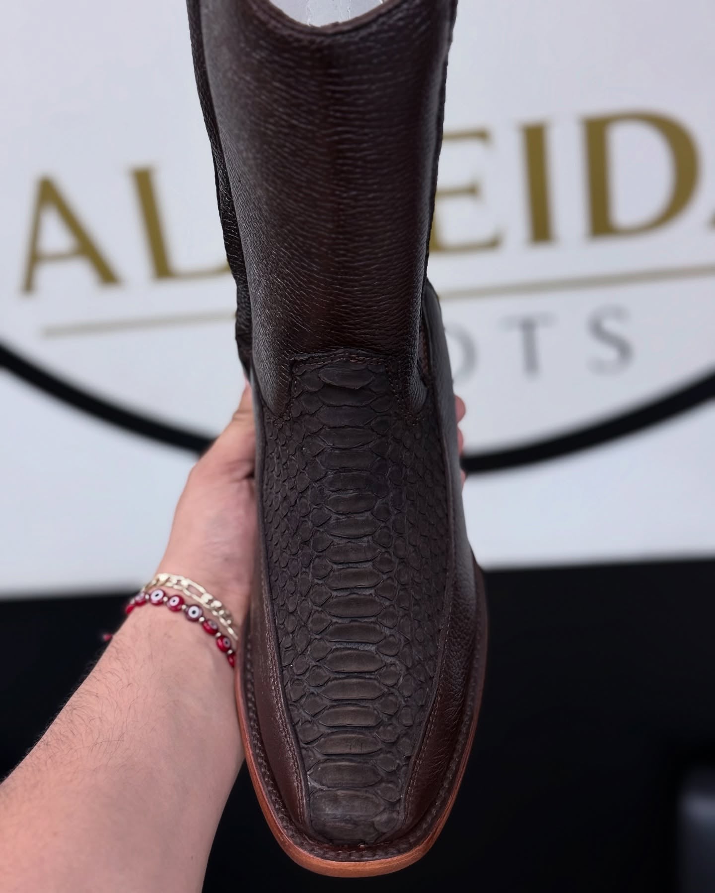 Handmade Printed Python Cowboy Boots