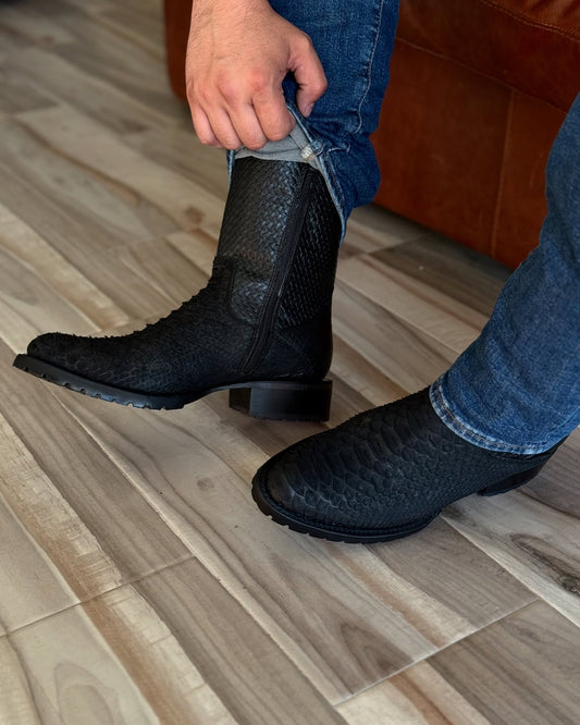 Handmade Printed Python Cowboy Boots