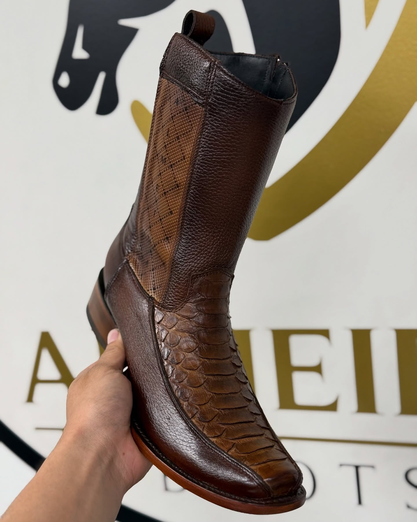 Vintage Handmade Python Knight Boots