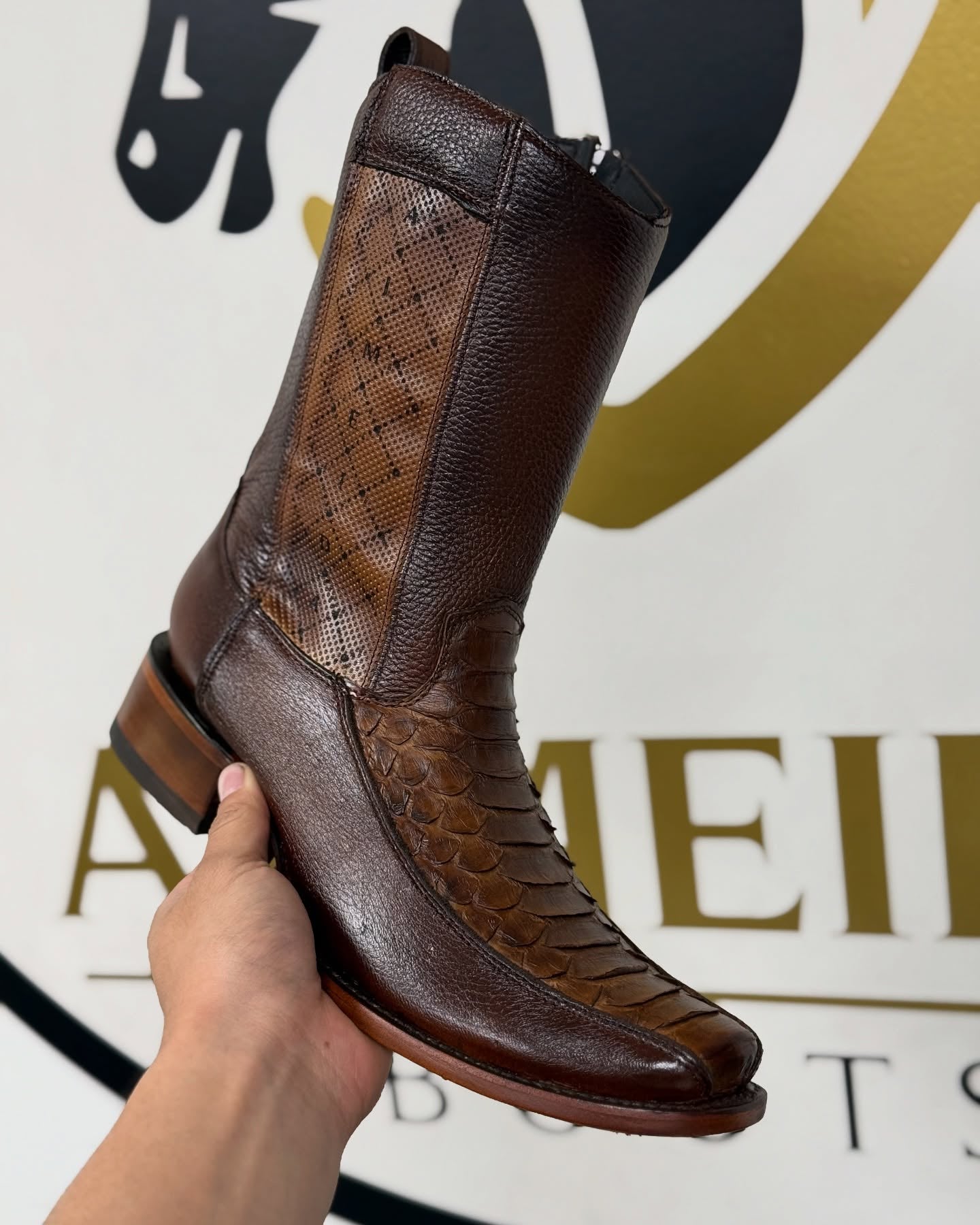 Vintage Handmade Python Knight Boots