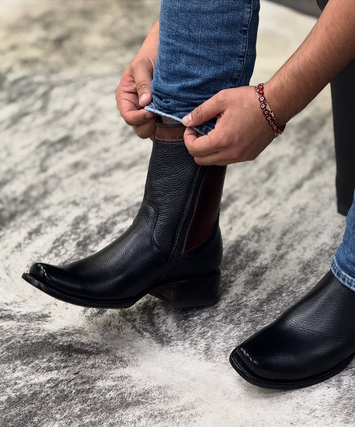 Classic Cowhide Handmade Cowboy Boots