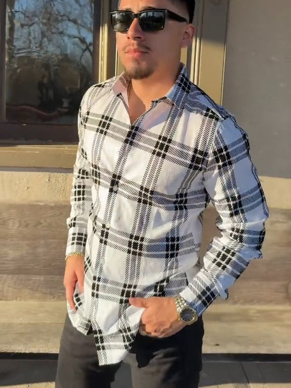 Striped Plaid Lumberjack Fit Shirt