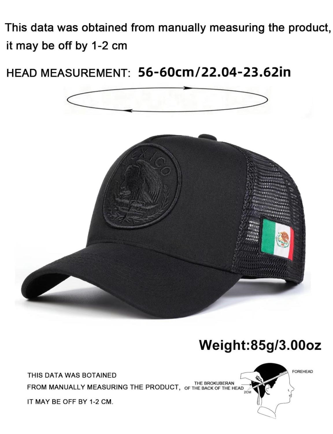 Mexico Flag Design Baseball Cap, Casual Outdoor Sports Hat For Men & Women, Adjustable Sun Protection Cap For Daily Wear