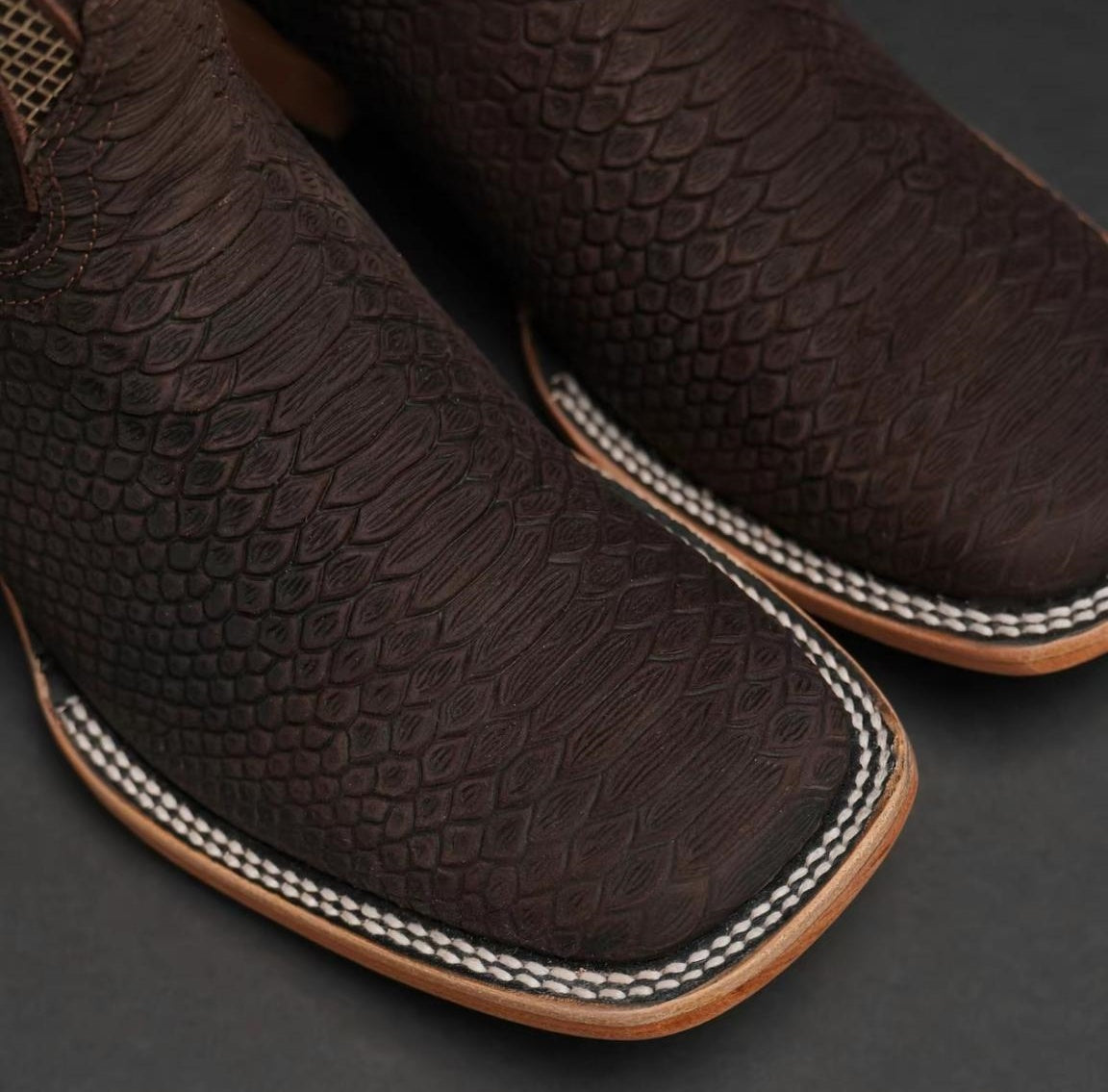 Brown Python-square Toe