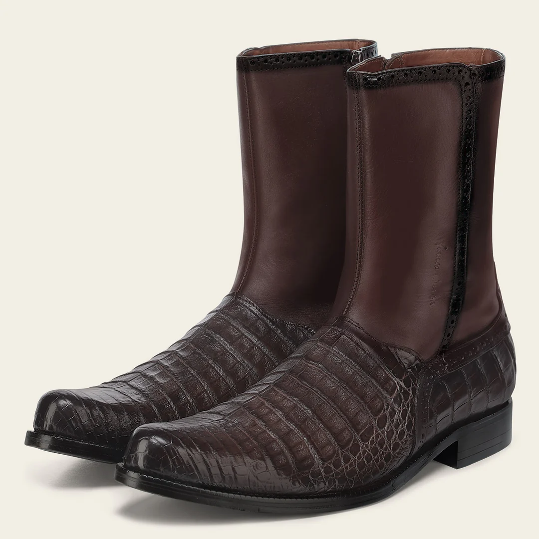 Men's Genuine Crocodile Leather Dress Boots