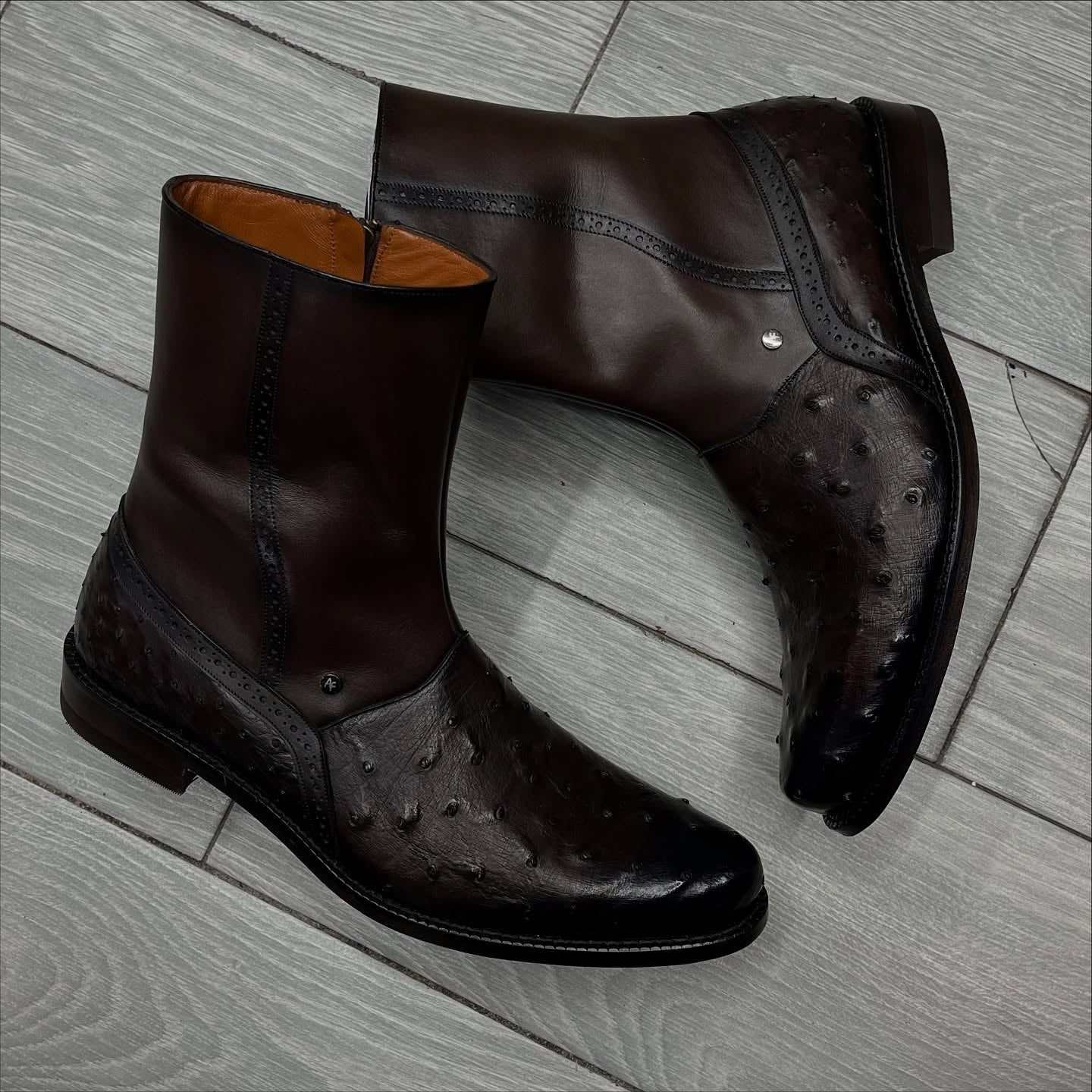 Men's Ostrich Leather Cowboy Boots