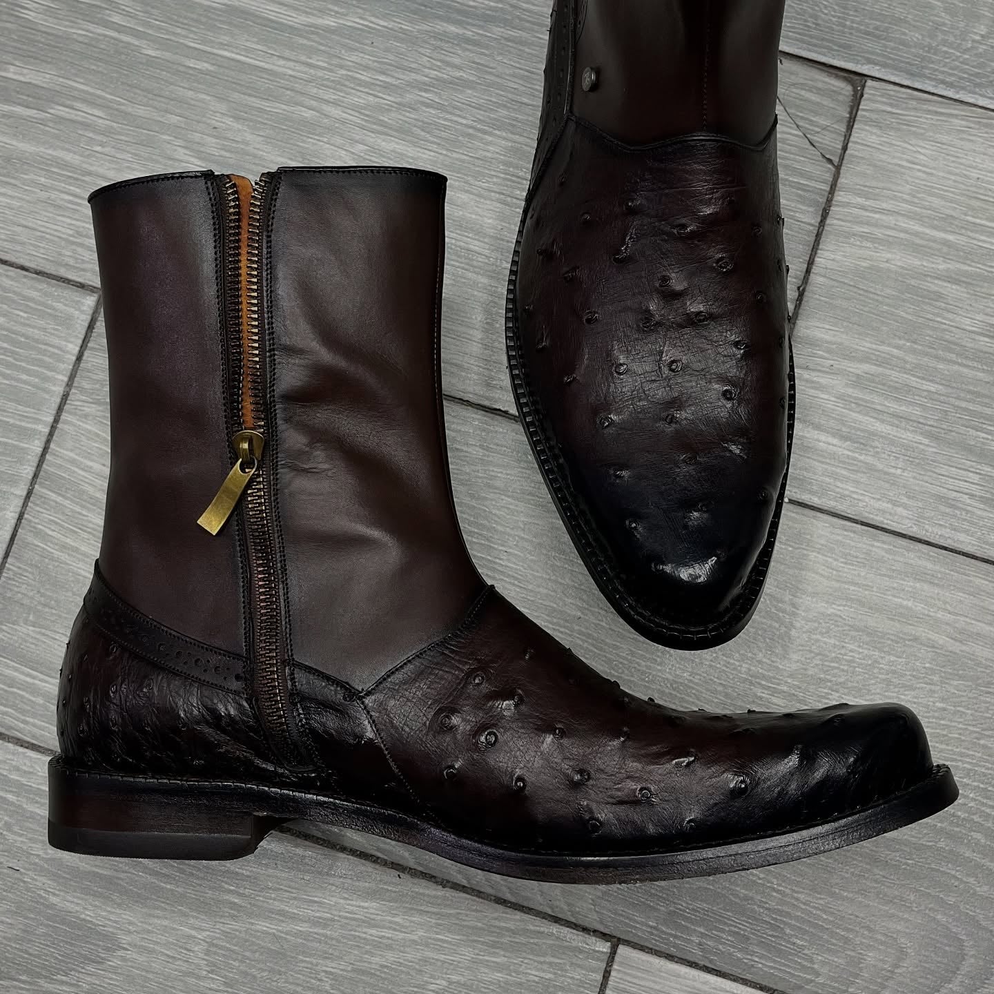 Men's Ostrich Leather Cowboy Boots