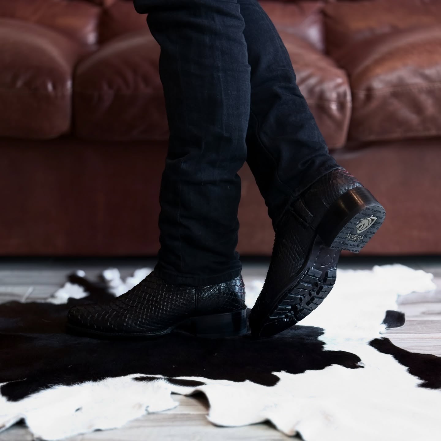 Original Italian Python Cowboy Boots