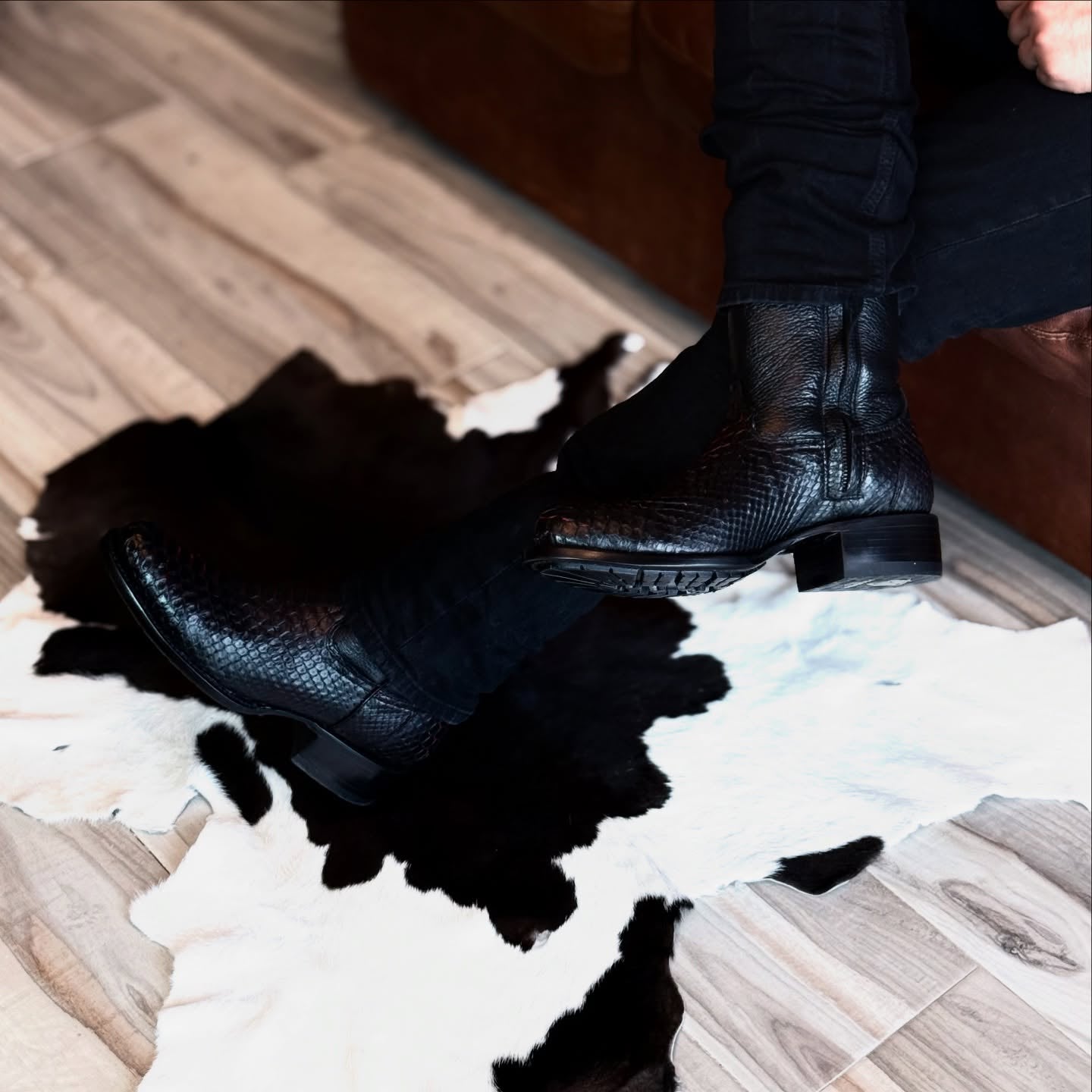 Original Italian Python Cowboy Boots