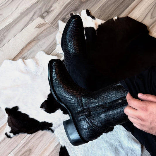 Original Italian Python Cowboy Boots