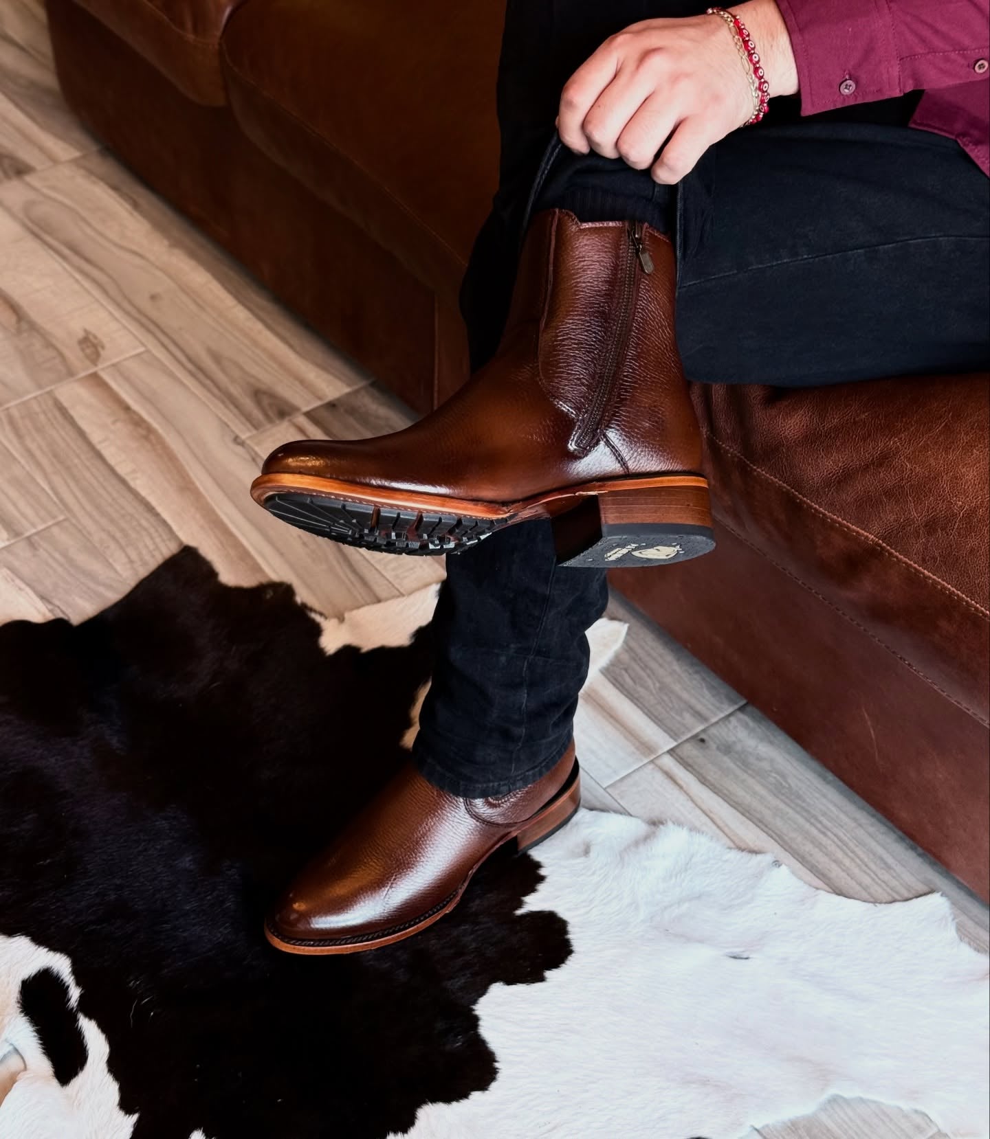 Original Design Cowhide Cowboy Boots