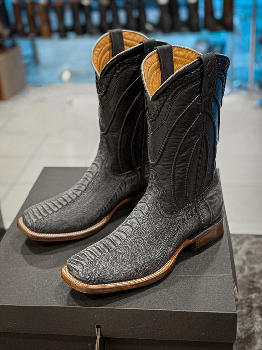 Handmade Python Bone Leather Textured Boots