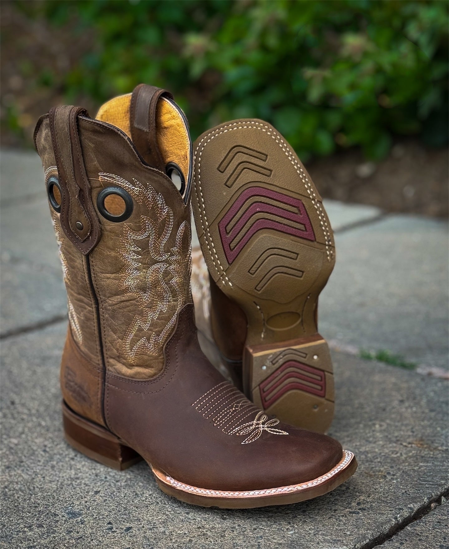 Square Toe Sculpted Long Cowboy Boots