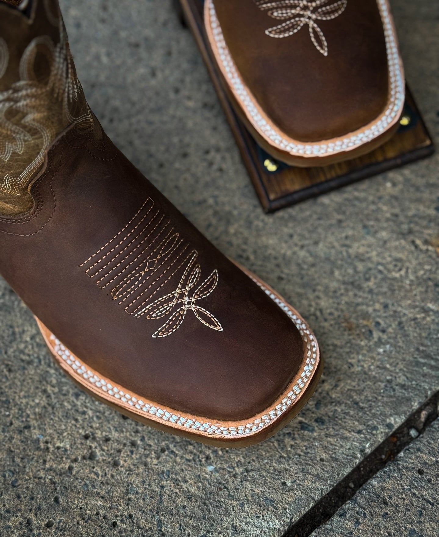 Square Toe Sculpted Long Cowboy Boots