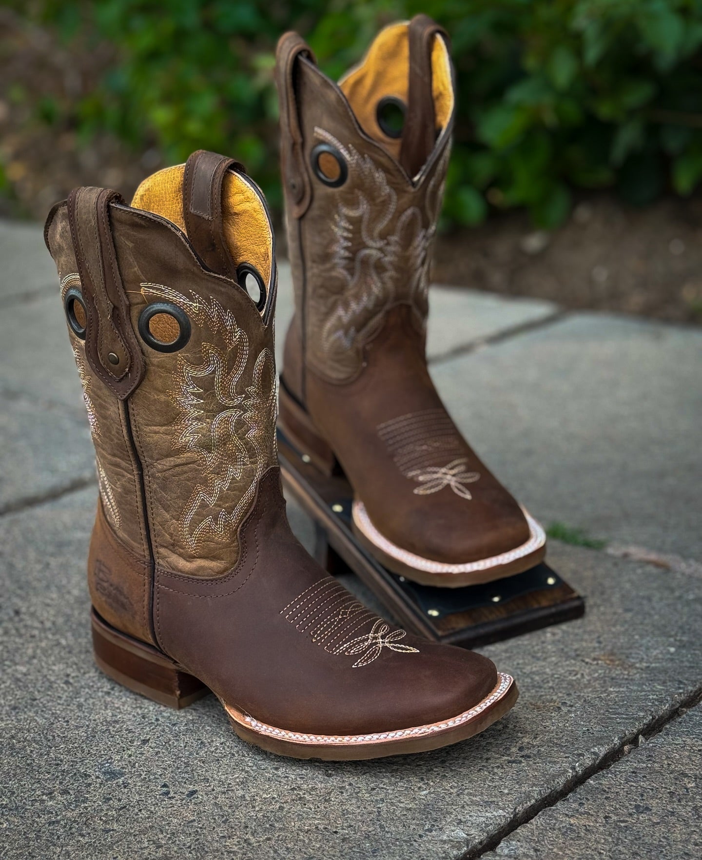 Square Toe Sculpted Long Cowboy Boots