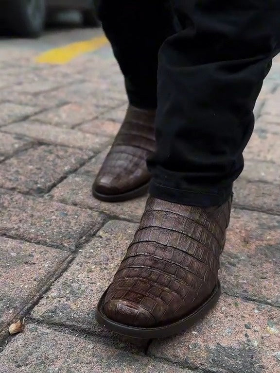 New Handmade Crocodile Boots