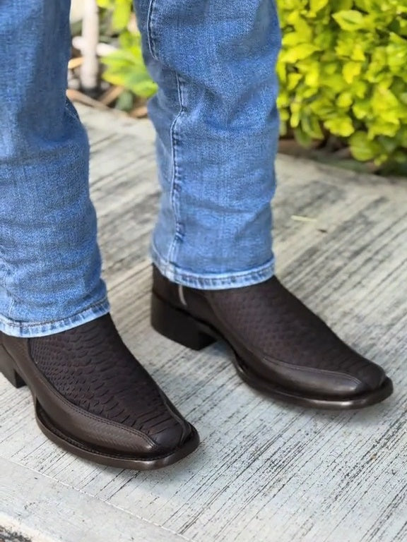 Slip On Exotic Cowboy Boots With Zipper