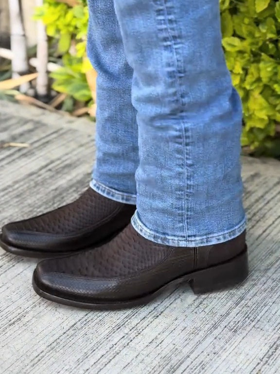 Slip On Exotic Cowboy Boots With Zipper