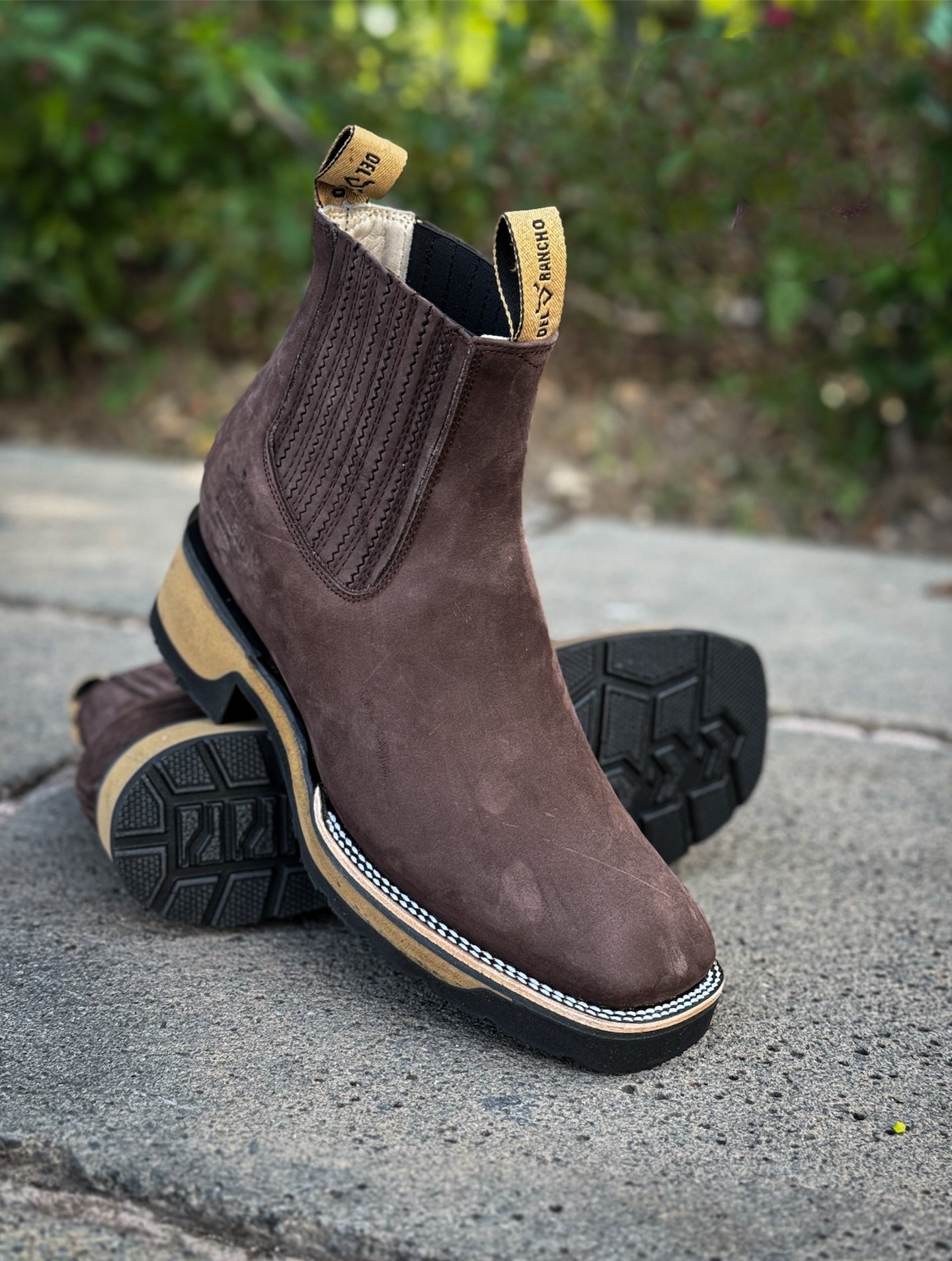 Classic Vintage Wide Leather Boots With Low Heel