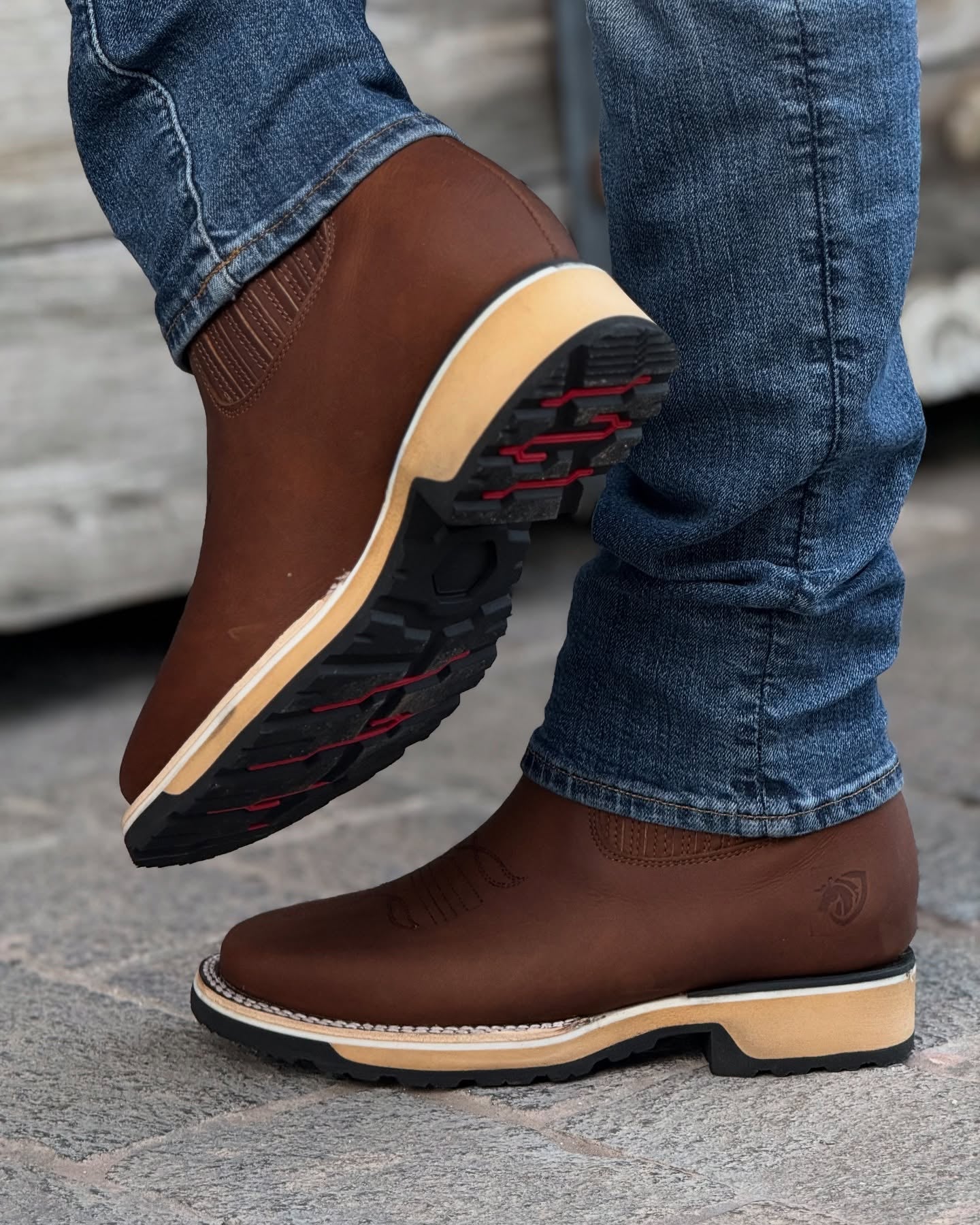 Handmade Crafted Embroidery Embroidered Square Toe Boots