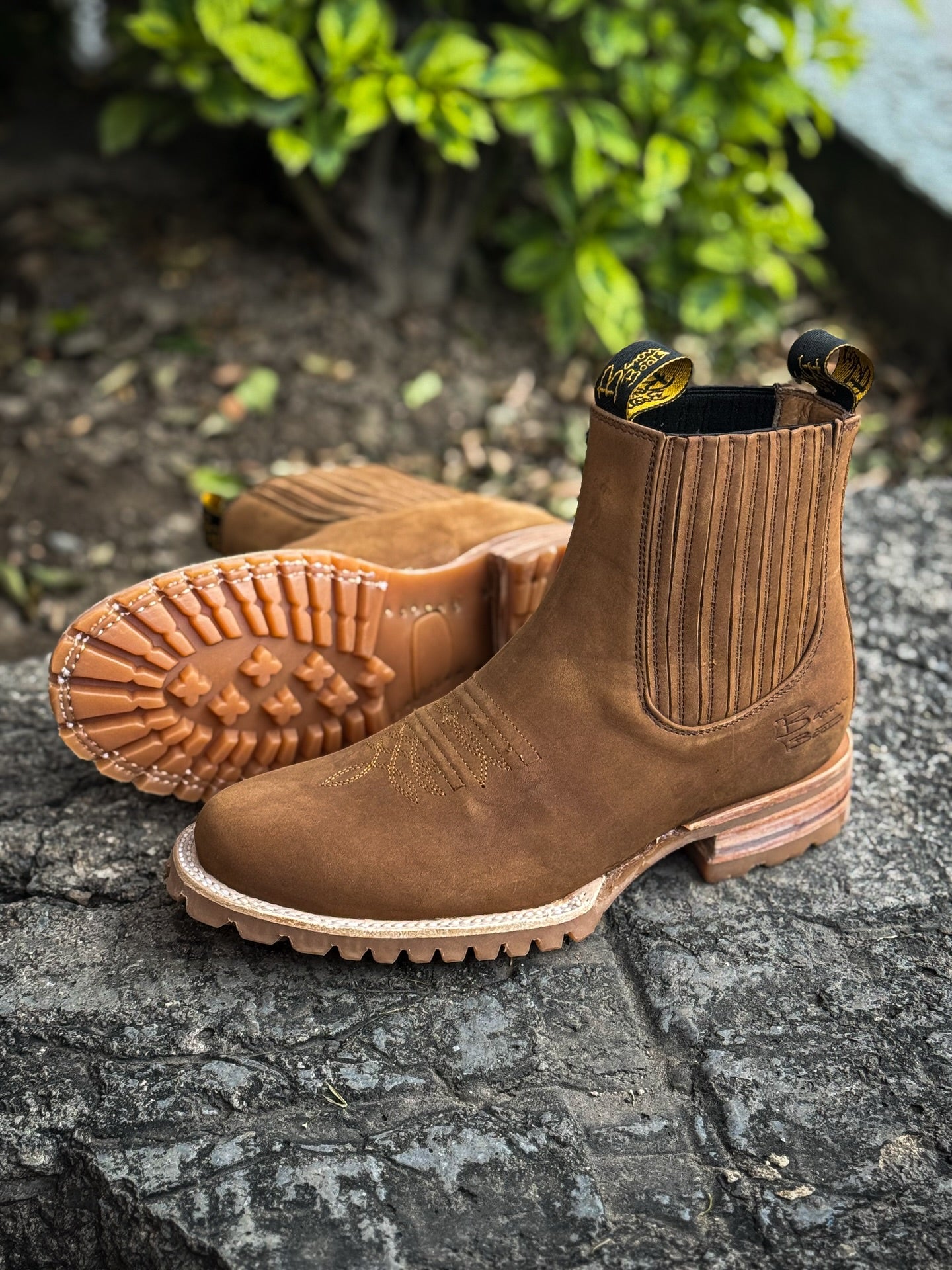 Handmade Crafted Embroidery Embroidered Square Toe Boots