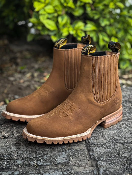 Handmade Crafted Embroidery Embroidered Square Toe Boots