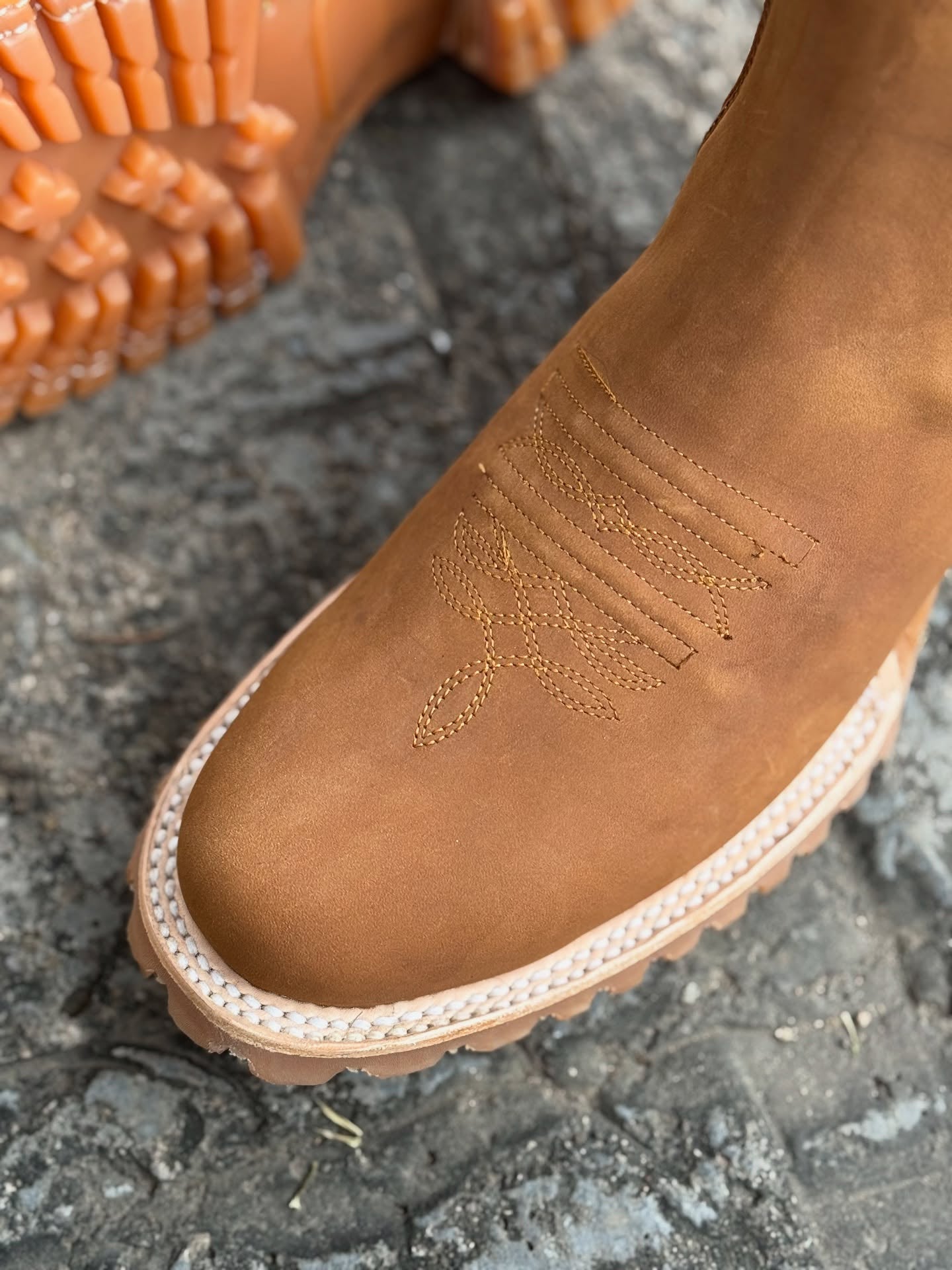 Handmade Crafted Embroidery Embroidered Square Toe Boots