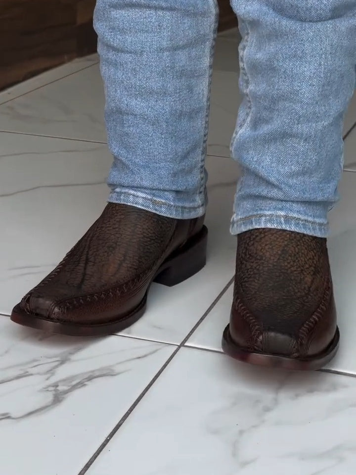 Leaf Stripe Textured Boots